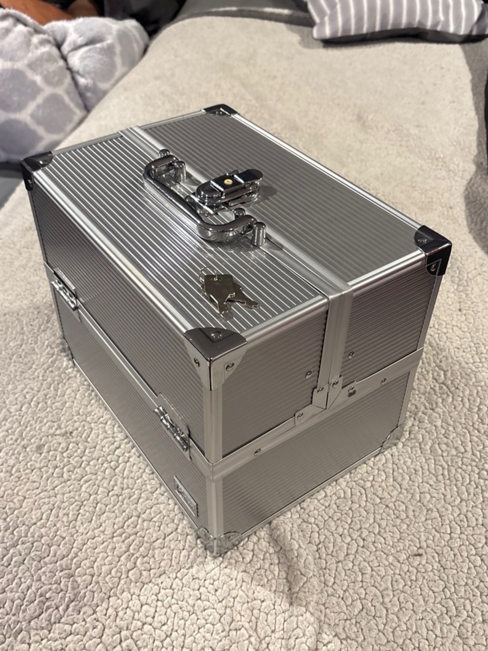 Silver Aluminum Portable Audio/Accessory Case - Brand Unspecified